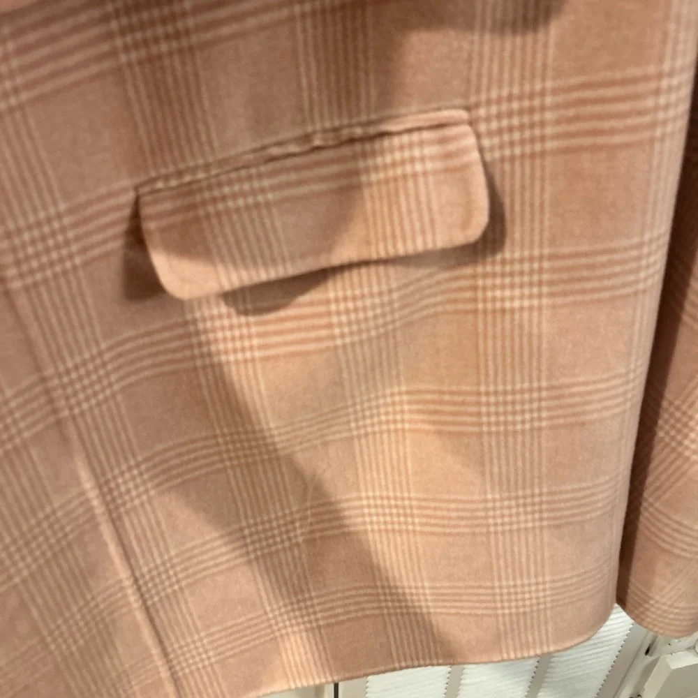 Sezane pink plaid Devan Cape - Picture 5 of 8